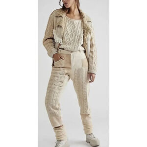 Free People Pretty Lies Patchwork Harem Light Brown Pants NWOT Size 2